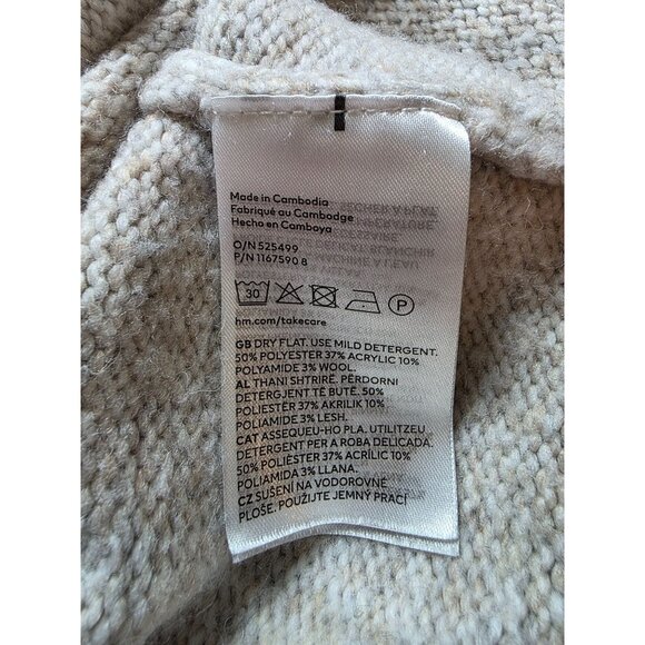 H&M Womens Oversized Knit Sweater Dress XL Gray Acrylic Wool Blend - Picture 6 of 8